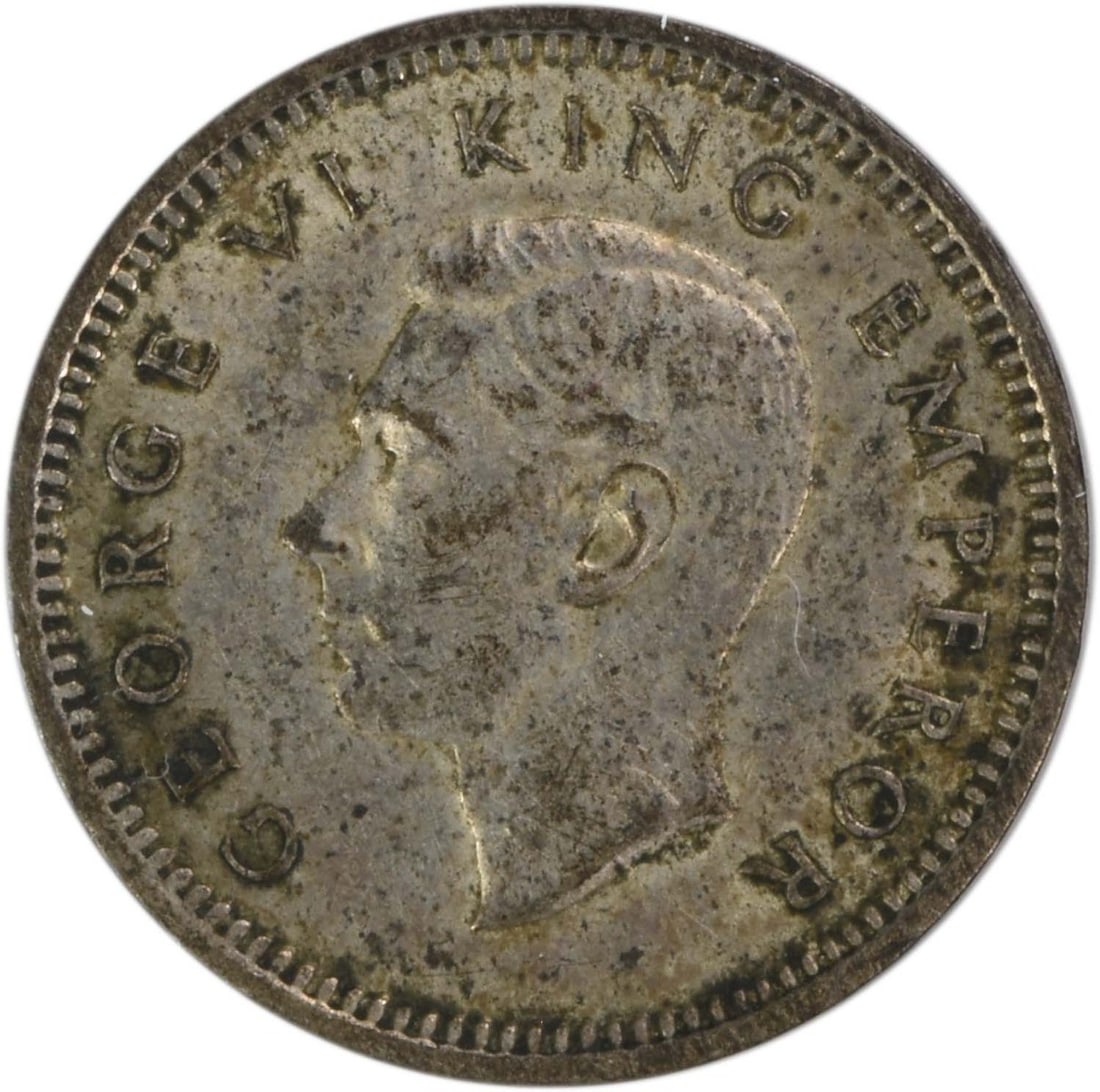 New Zealand 3 Pence Coin 1942 One Dot EF Grade Uncertified (1 of 2)