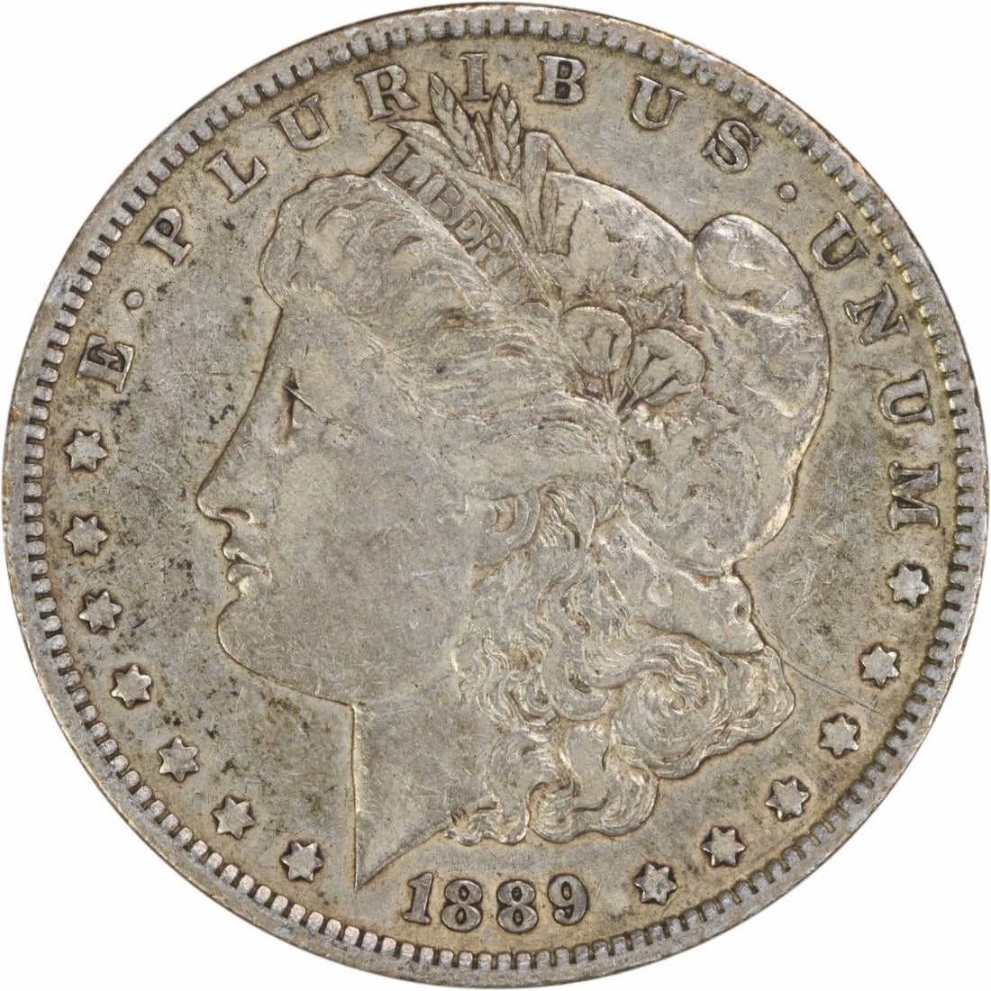 Morgan Dollar 1889 New Orleans Mint 90 Percent Silver EF Grade Uncertified: Morgan Dollar 1889 New Orleans Mint 90 Percent Silver EF Grade Uncertified This 1889-O Morgan Silver Dollar is a circulated coin from the United States, minted in New Orleans. Composed of 90% silver a