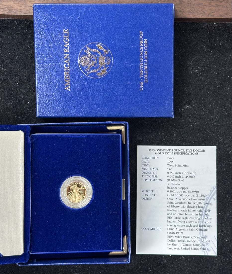 1995 Proof Gold American Eagle 1 10 oz With OGP COA (1 of 1)