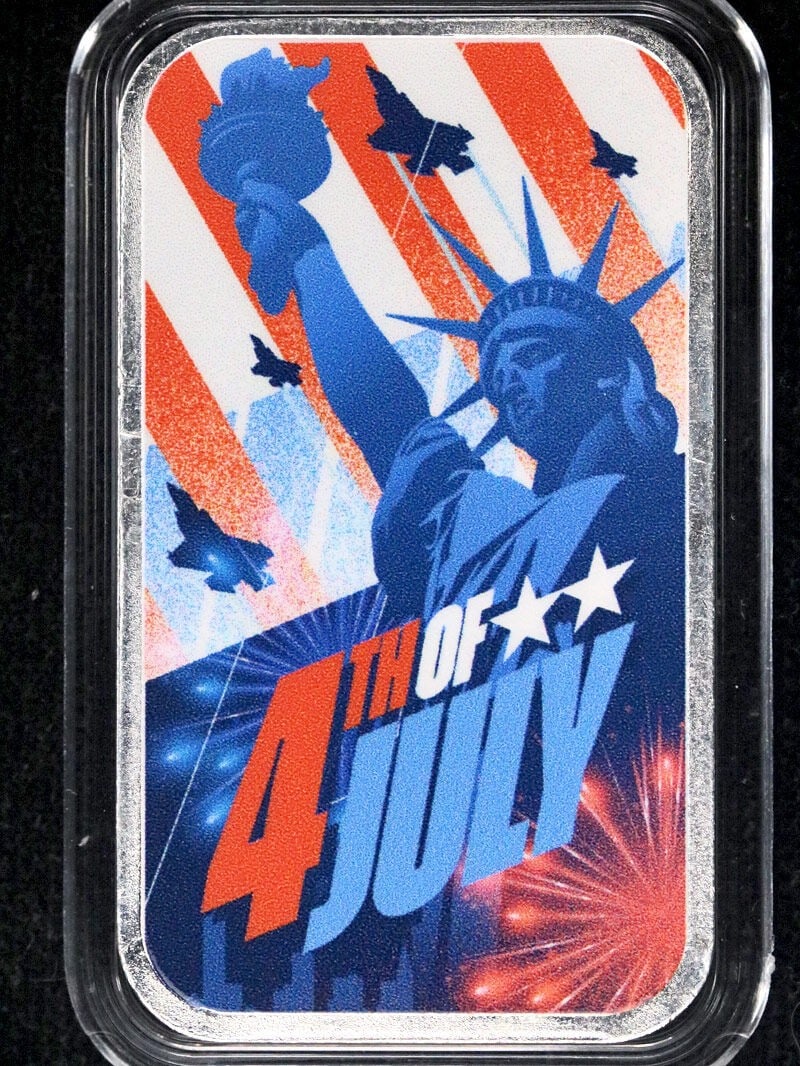 2025 Chromatics 1 Ounce Colorized Silver Bar Independence Day (1 of 2)