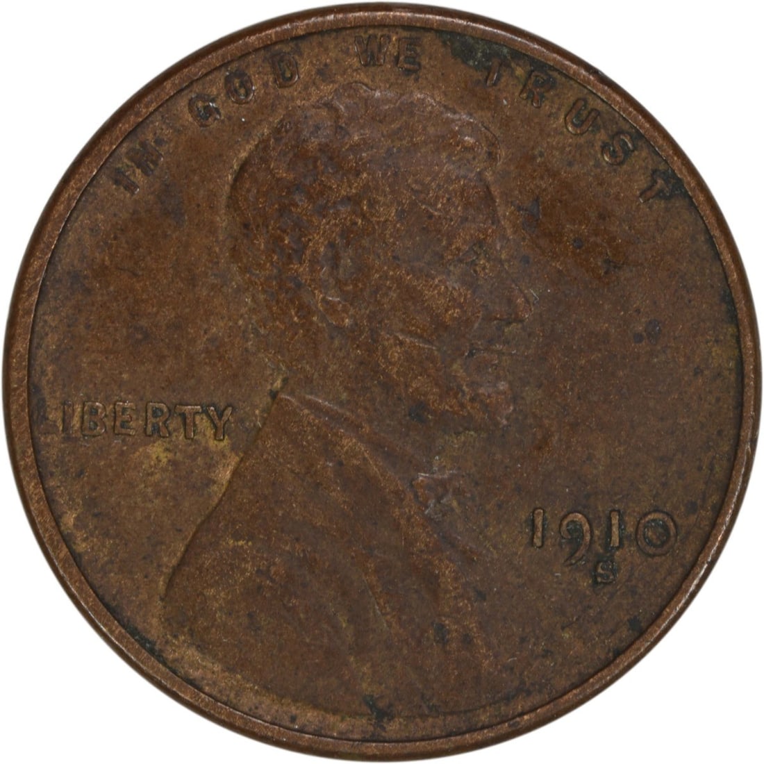 1910-S Lincoln Wheat Copper Small Cent AU Uncertified (1 of 2)