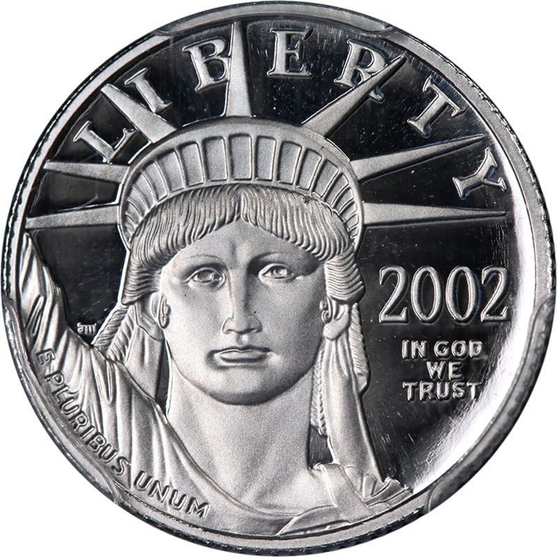 PCGS PR70 DCAM 2002-W $10 Platinum Eagle Coin Blue Label: PCGS PR70 DCAM 2002-W $10 Platinum Eagle Coin Blue Label This 2002-W Platinum American Eagle $10 coin is graded PR70 Deep Cameo (DCAM) by PCGS and features a blue label. Struck in 0.9995 fine platinum