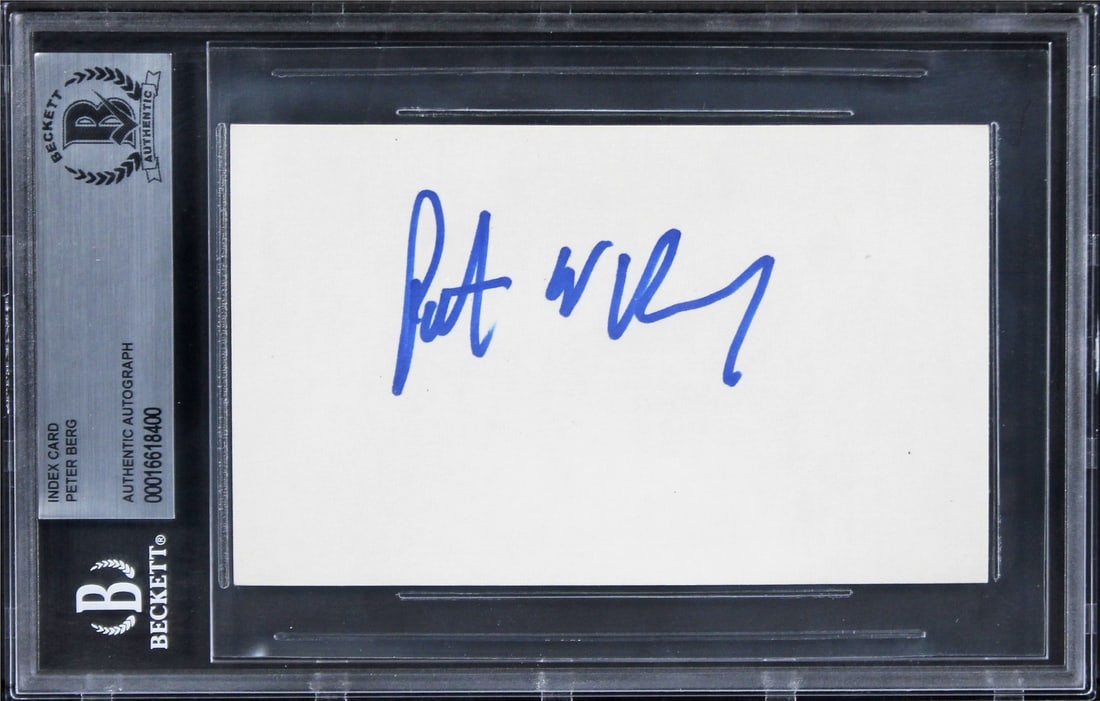 Peter Berg Signed 3x5 Index Card Beckett Slabbed Patriots Day Autograph (1 of 2)