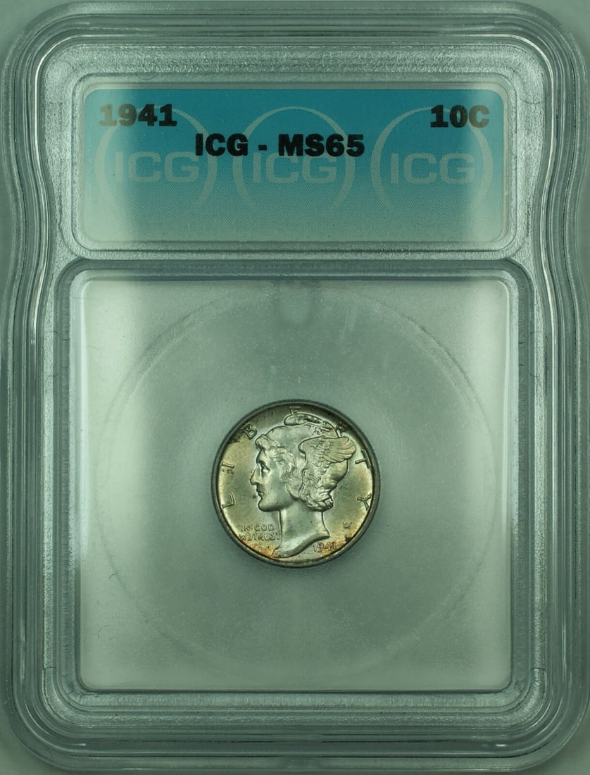 ICG MS-65 1941 Mercury Dime Full Bands Silver (1 of 2)