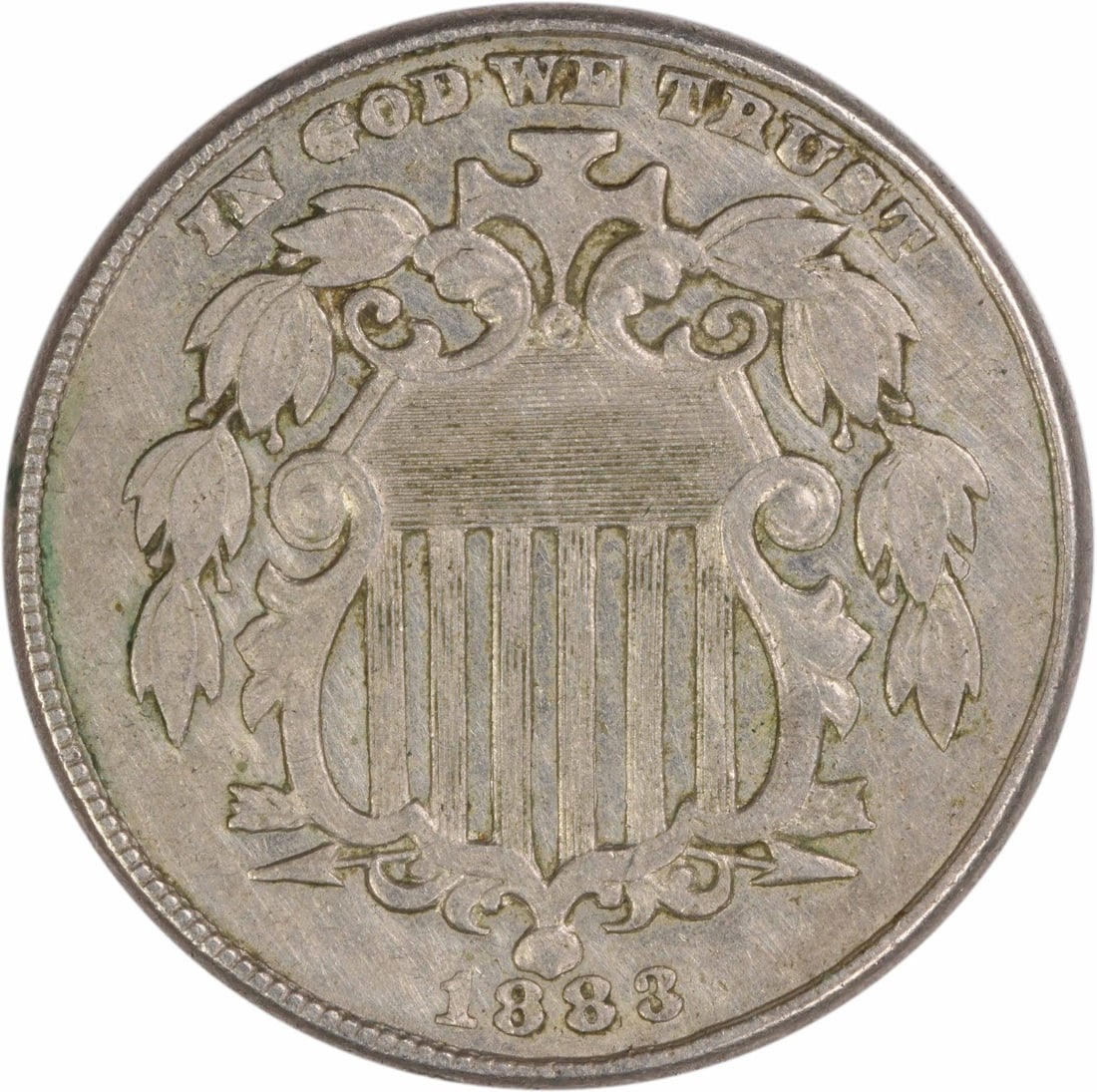1883 Philadelphia Shield 5C EF Uncertified Nickel: 1883 Philadelphia Shield 5C EF Uncertified Nickel This 1883 Shield Nickel is a circulated coin from the United States, featuring the design by James Barton Longacre. Struck in Philadelphia, it is comp