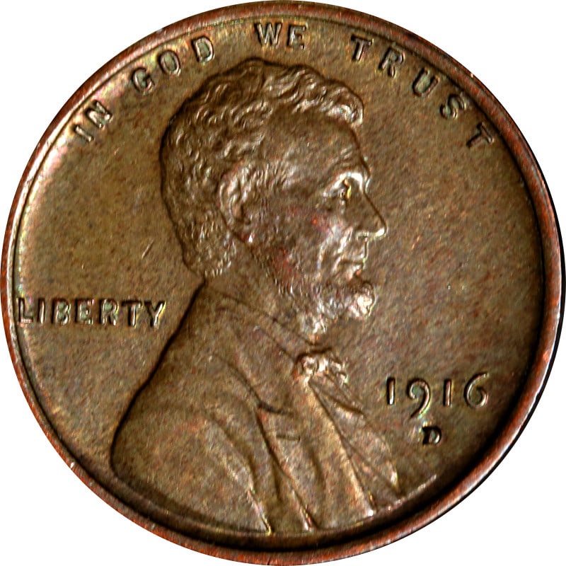 1916 D Copper Lincoln Cent: 1916 D Copper Lincoln Cent This is a 1916-D Lincoln Cent from the United States, composed of copper. The coin is circulated and pre-owned, and it is uncertified. It features the "D" mint mark, indicat