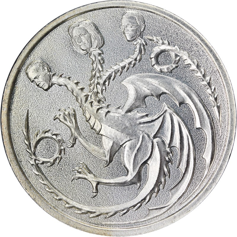 1 oz Silver Round Inflation is Coming Three Headed Dragon 0.999 Fine (1 of 2)