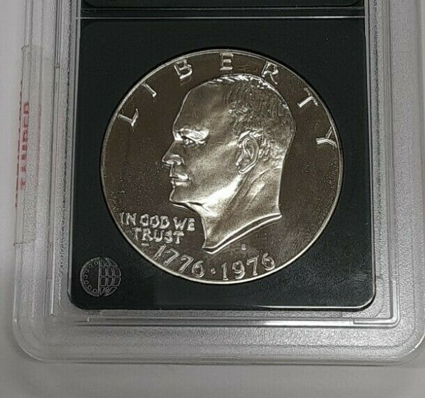 1976-S Eisenhower Silver Proof Dollar Uncertified Gem in Generic Holder: 1976-S Eisenhower Silver Proof Dollar Uncertified Gem in Generic Holder This 1976-S Eisenhower Dollar is a 40% silver proof coin minted in San Francisco. The coin remains uncirculated and is presented
