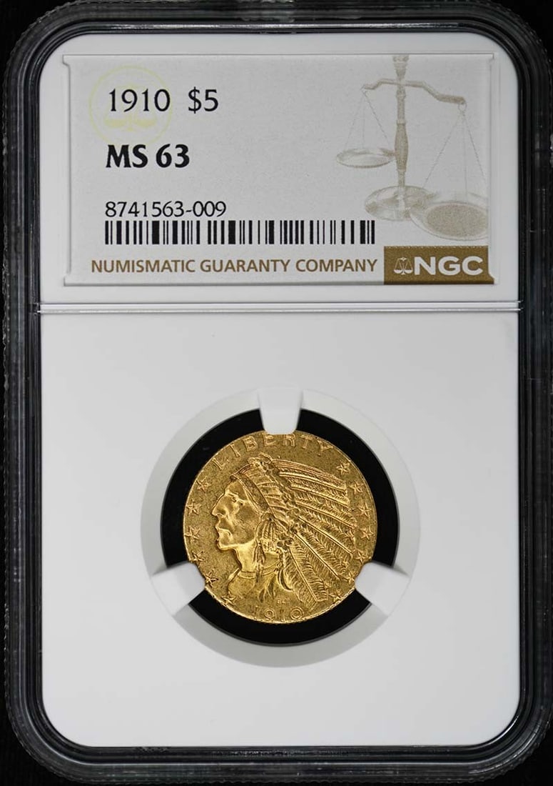 1910 Indian Half Eagle Gold Coin NGC Graded MS63 (1 of 4)