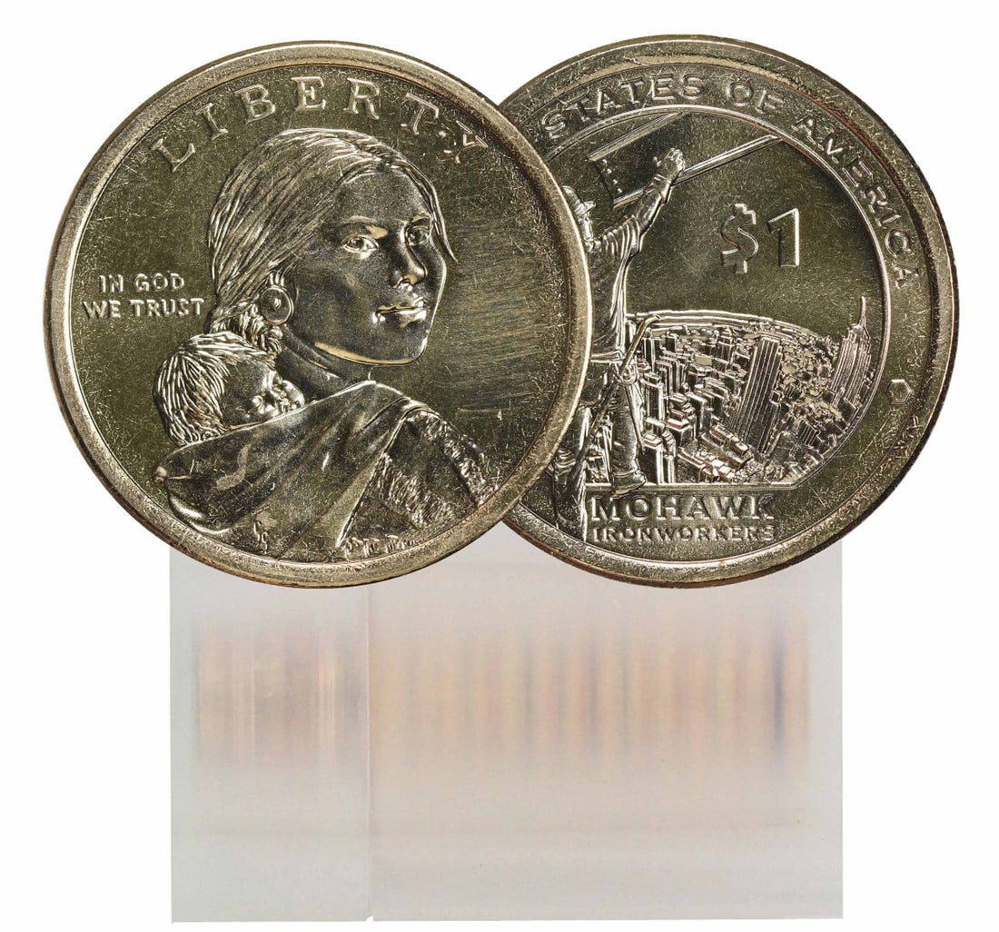 2015 D Sacagawea Native American Dollar Roll 25 Coins: 2015 D Sacagawea Native American Dollar Roll 25 Coins This listing offers a 25-coin roll of 2015-D Sacagawea Native American Dollars. Each coin is uncirculated and features a brass composition. These 