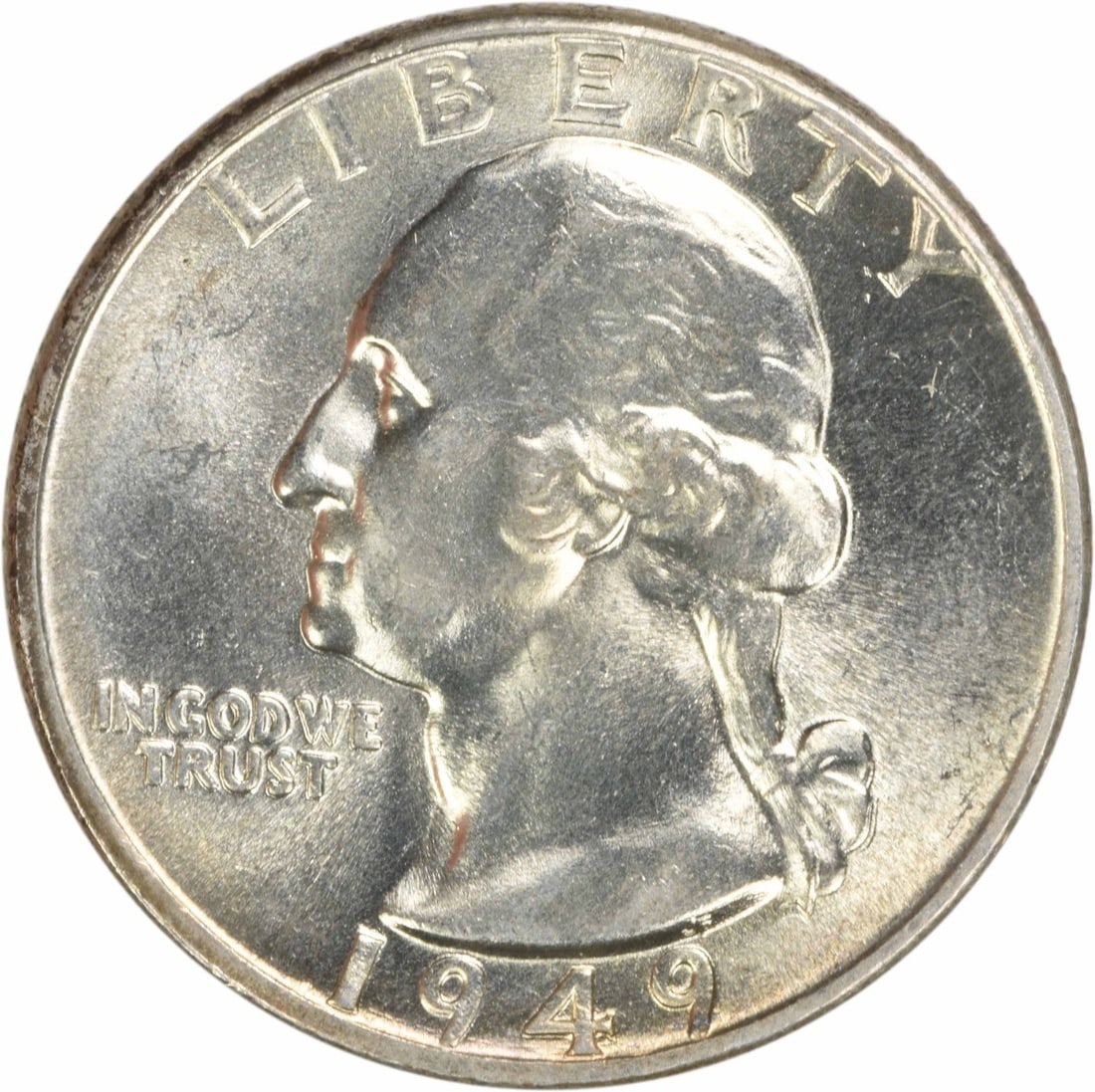 1949 Silver Washington Quarter Uncertified Choice BU+ (1 of 2)