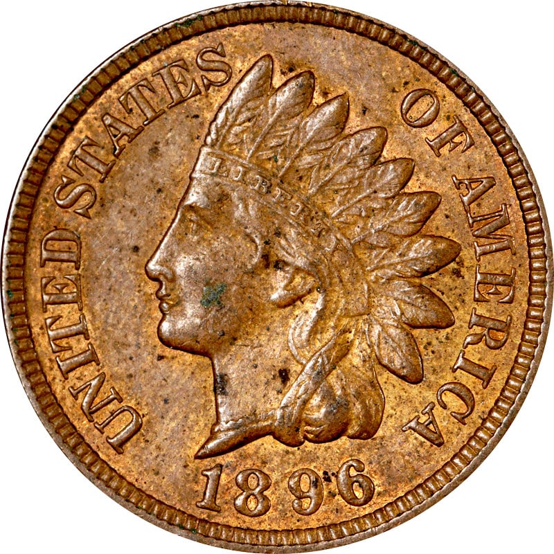 United States 1896 Copper Indian Head Cent Circulated Coin: United States 1896 Copper Indian Head Cent Circulated Coin This is a 1896 Indian Cent from the United States. The coin is composed of copper and has been in circulation. It is uncertified and classifi