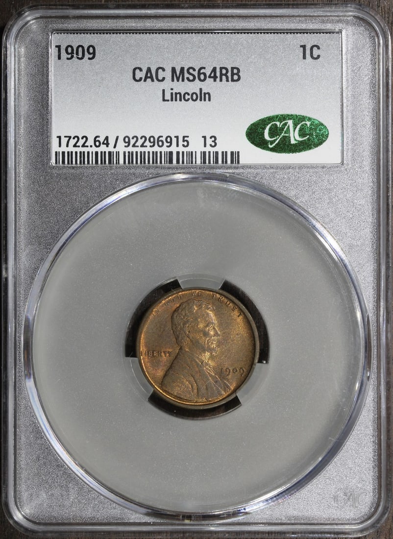 1909 Lincoln Wheat Cent MS64RB CACG First Year (1 of 2)