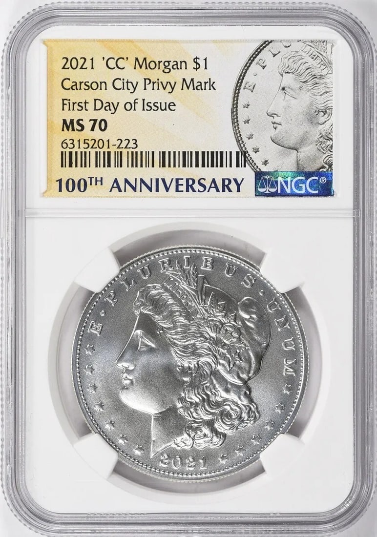 2021 Morgan Silver Dollar MS70 NGC First Day Of Issue Carson City: 2021 Morgan Silver Dollar MS70 NGC First Day Of Issue Carson City This 2021 Morgan Silver Dollar, certified MS70, showcases the renowned craftsmanship of the U.S. Mint. As a First Day of Issue coin, i