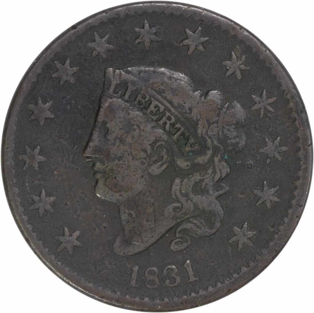 1831 Large Cent Coronet Head Copper VG Uncertified (1 of 2)