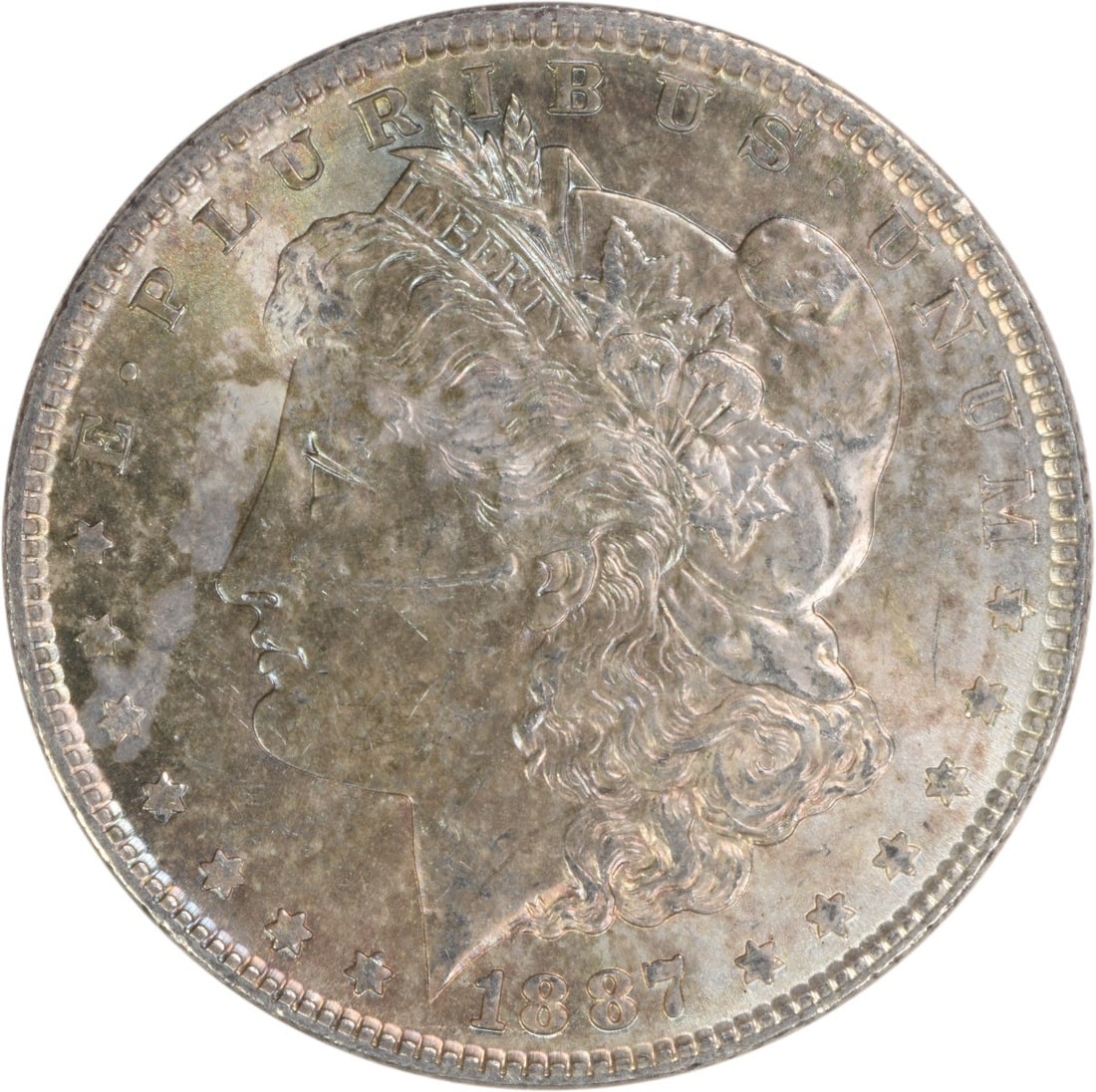 Choice BU Uncirculated 1887 Silver Dollar Morgan Type Uncertified: Choice BU Uncirculated 1887 Silver Dollar Morgan Type Uncertified This 1887 Morgan Silver Dollar features a Choice Brilliant Uncirculated (BU) grade and is uncertified. It is composed of silver and wa