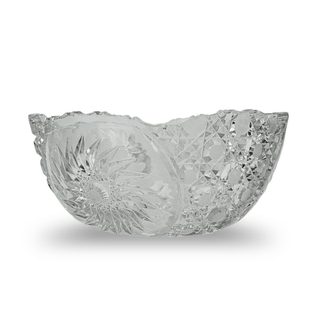 Victorian American Brilliant cut glass punch bowl 7.5 inch clear (1 of 5)