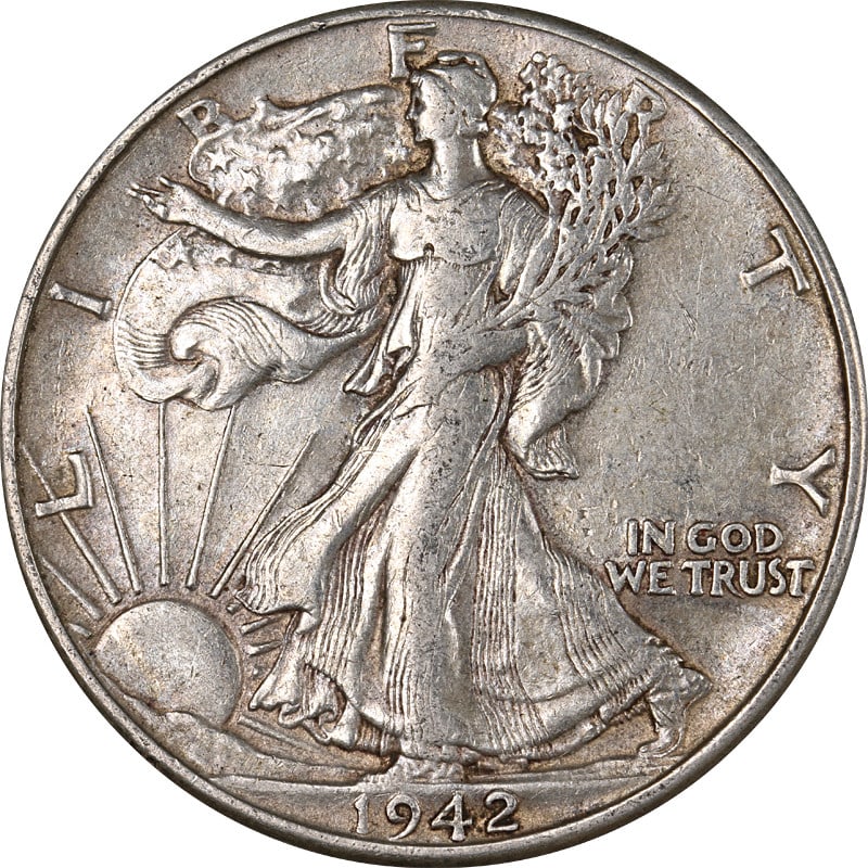 1942 P Walking Liberty Half Dollar DDR Silver (1 of 2)