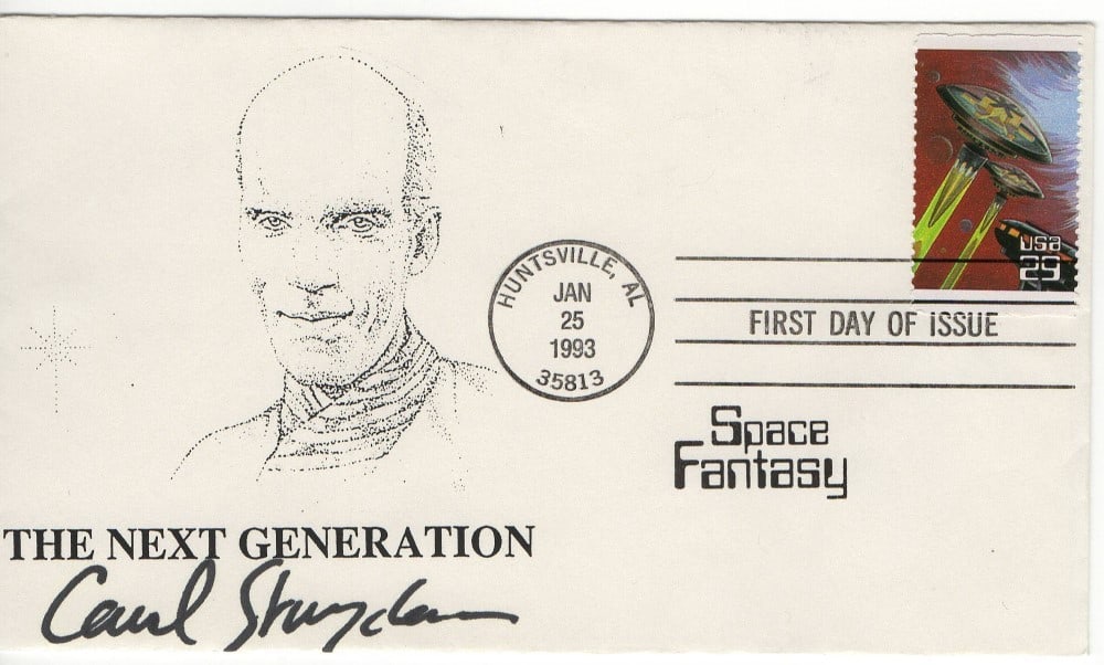Star Trek TNG First Day Cover Signed by Carel Struycken JSA Authenticated: Star Trek TNG First Day Cover Signed by Carel Struycken JSA Authenticated This is an original First Day Cover autographed by Carel Struycken, known for his appearance in Star Trek: The Next Generation