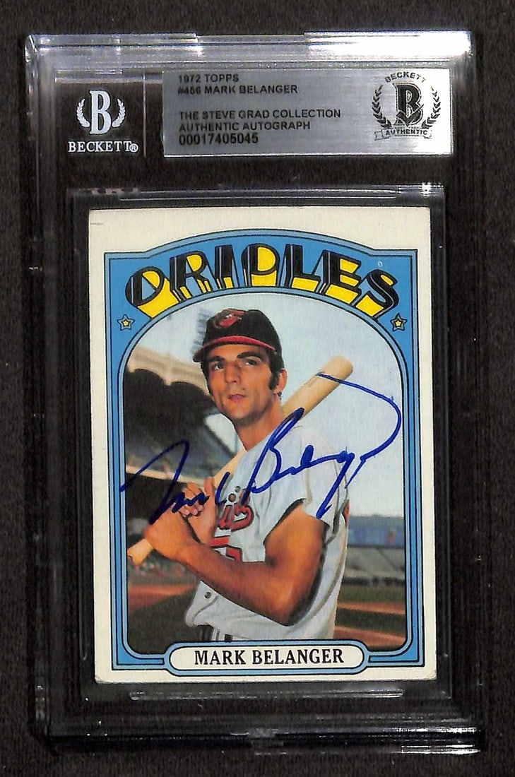 1972 Topps #466 Mark Belanger Auto Card Beckett Authenticated (1 of 1)