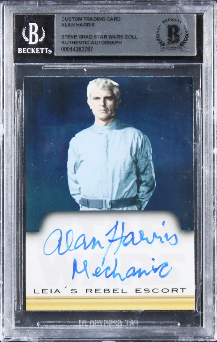 Alan Harris Autographed Star Wars Custom Trading Card Mechanic Inscription Beckett Slab (1 of 2)