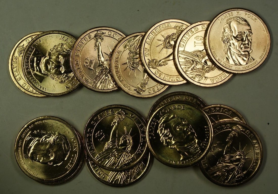 15-Piece Uncirculated 2007-2010 Presidential Dollar Mini-Roll by Littleton (1 of 4)