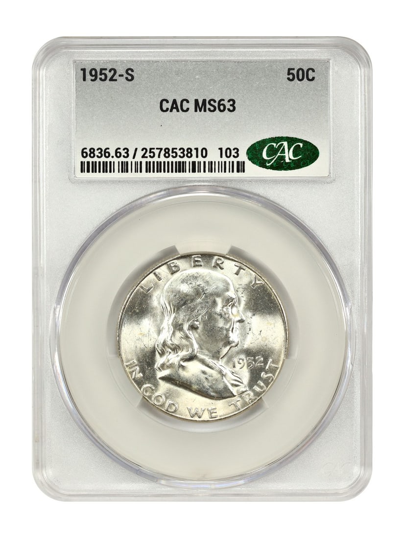 CACG MS63 1952-S Franklin Half Dollar 50C (1 of 4)