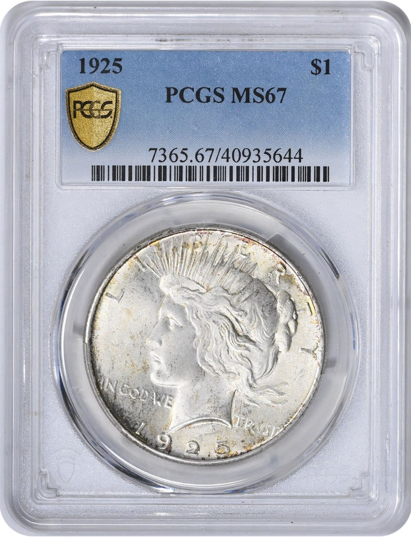 1925 Peace Silver Dollar MS67 PCGS Uncirculated by Anthony de Francisci (1 of 4)