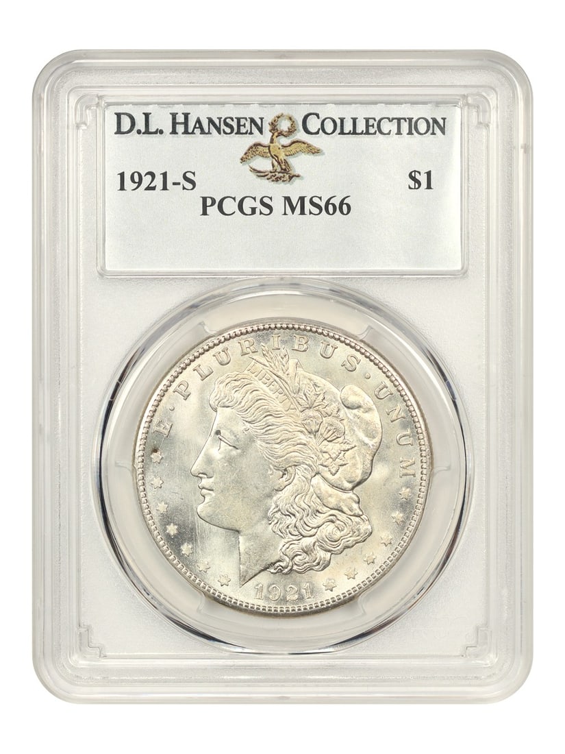 1921-S Morgan Dollar PCGS MS66 Golden-Tan Toning: 1921-S Morgan Dollar PCGS MS66 Golden-Tan Toning This 1921-S Morgan Dollar features a stunning Uncirculated grade of MS66, certified by PCGS (Certification Number: 81621755). Struck at the San Francis