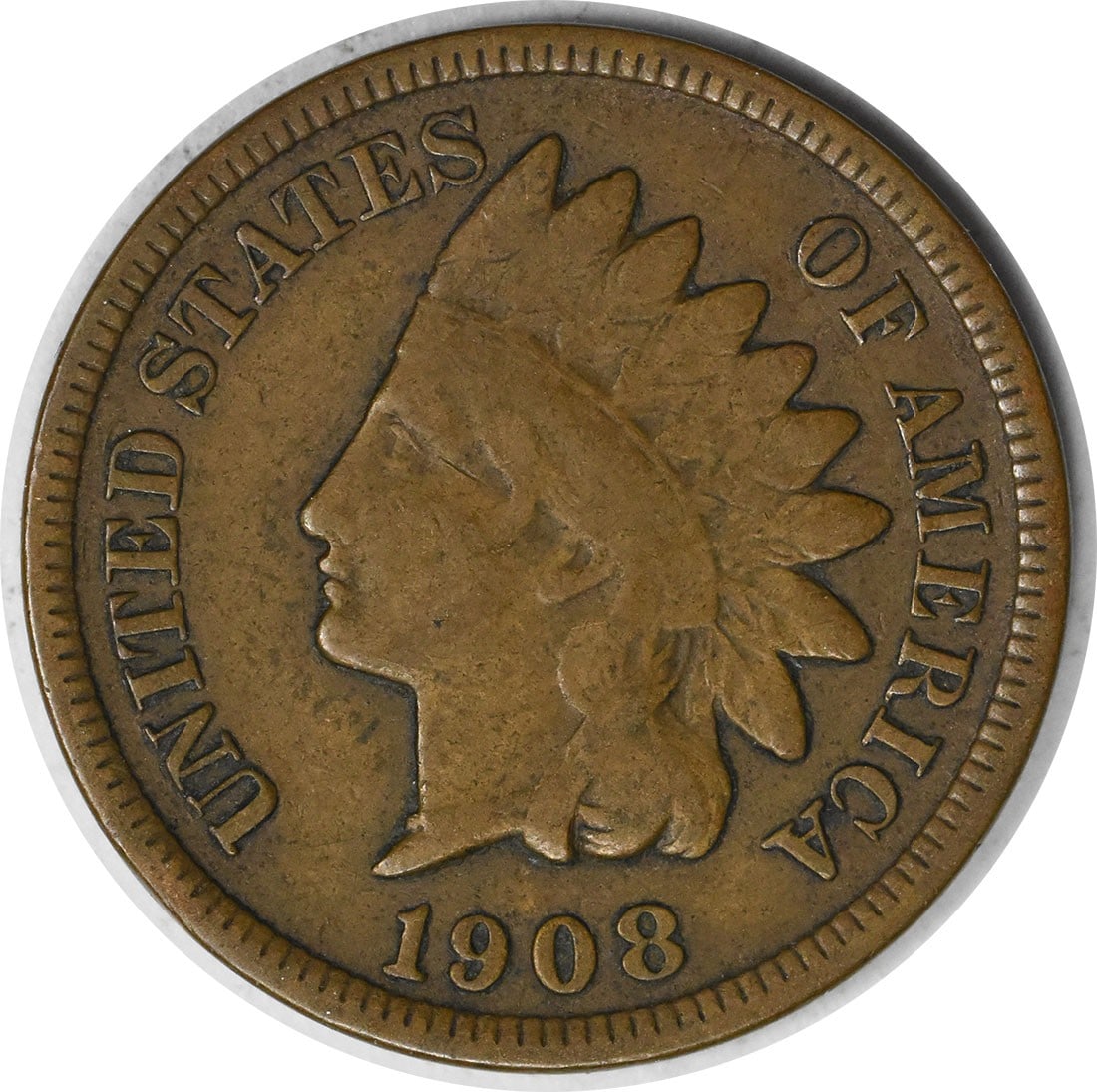 1908-S Indian Head Copper Small Cent Fine Grade: 1908-S Indian Head Copper Small Cent Fine Grade This is a 1908 Indian Head Cent from the United States, composed of copper. The coin is circulated and graded as Fine (F). It is uncertified and feature