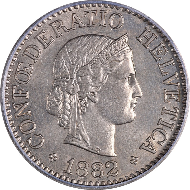 1882-B Switzerland 10 Rappen Coin ICG MS64 Certified KM27 (1 of 4)