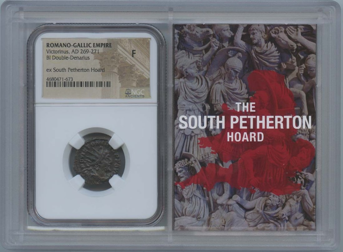 Victorinus Romano-Gallic BI Double-Denarius NGC F12 (1 of 2)