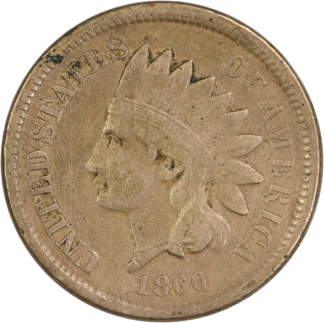 1860 Indian Head Cent VF Uncertified 19mm Copper Nickel: 1860 Indian Head Cent VF Uncertified 19mm Copper Nickel This 1860 Indian Cent is a classic piece of American numismatic history. Struck at the Philadelphia Mint, this circulated coin features the icon