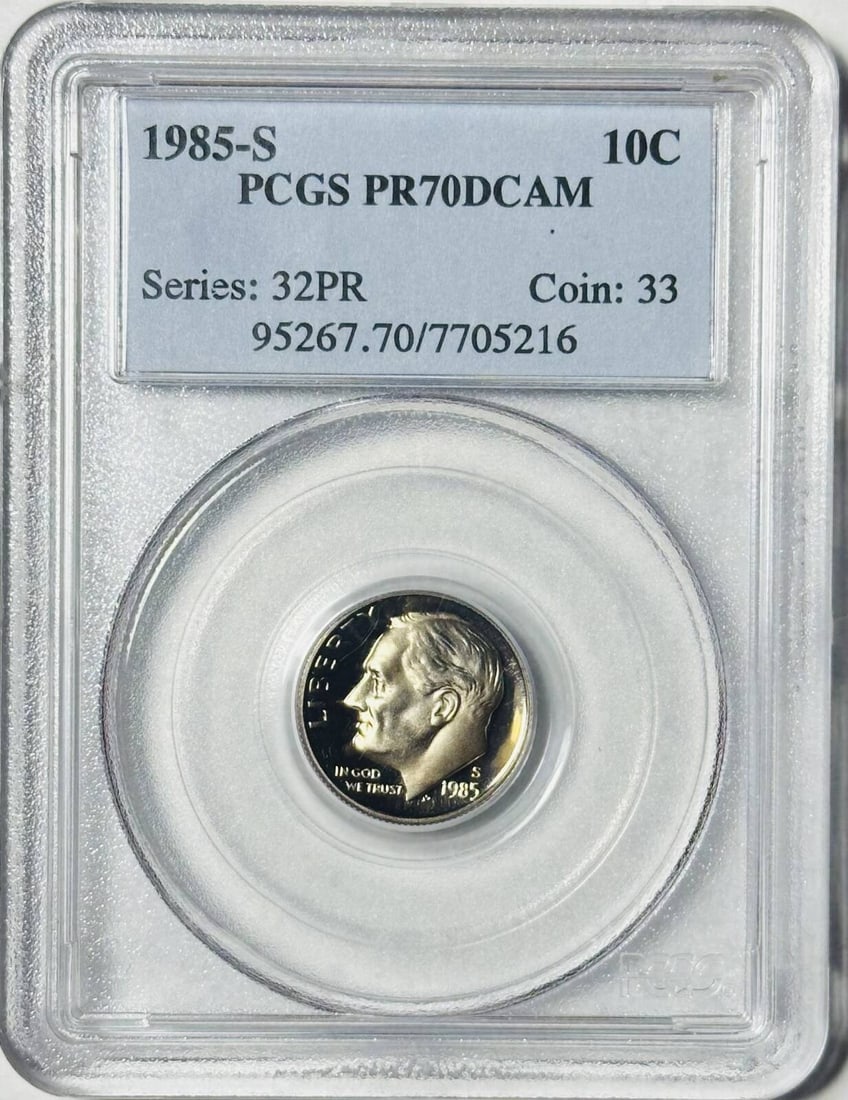 1985 San Francisco Roosevelt dime PCGS PR-70 DCAM (1 of 2)