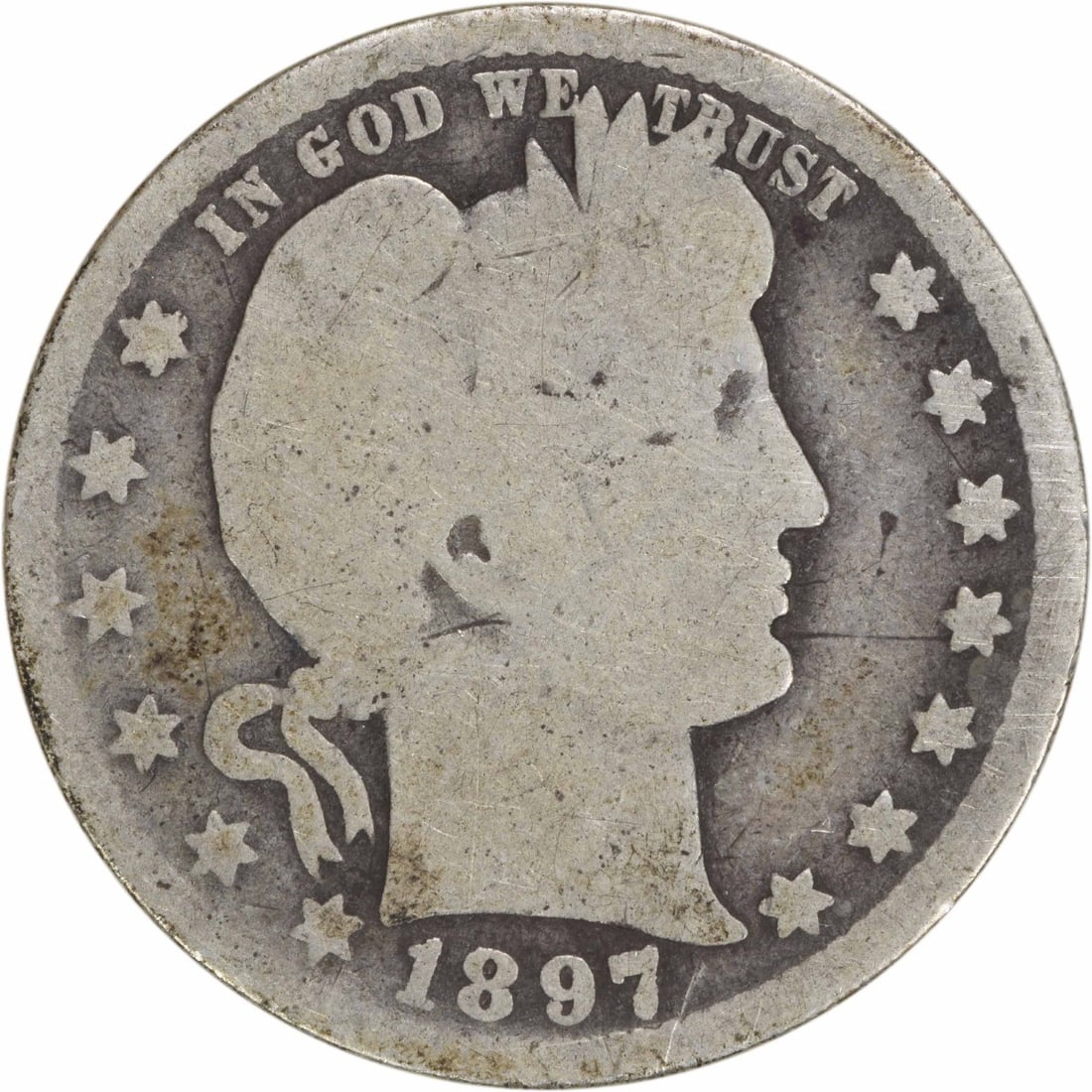 1897-O Barber Quarter 90% Silver G Uncertified Coin (1 of 2)