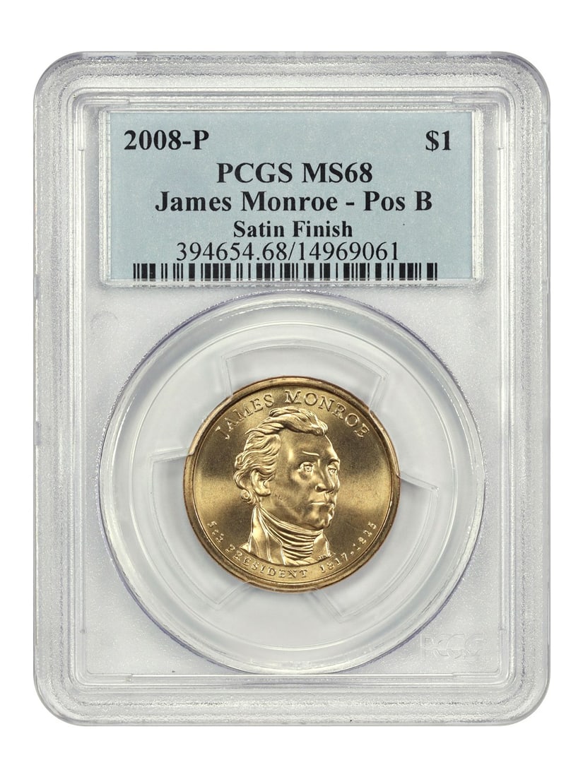 James Monroe 2008-P Satin Finish Dollar PCGS SP68 Position B (1 of 4)