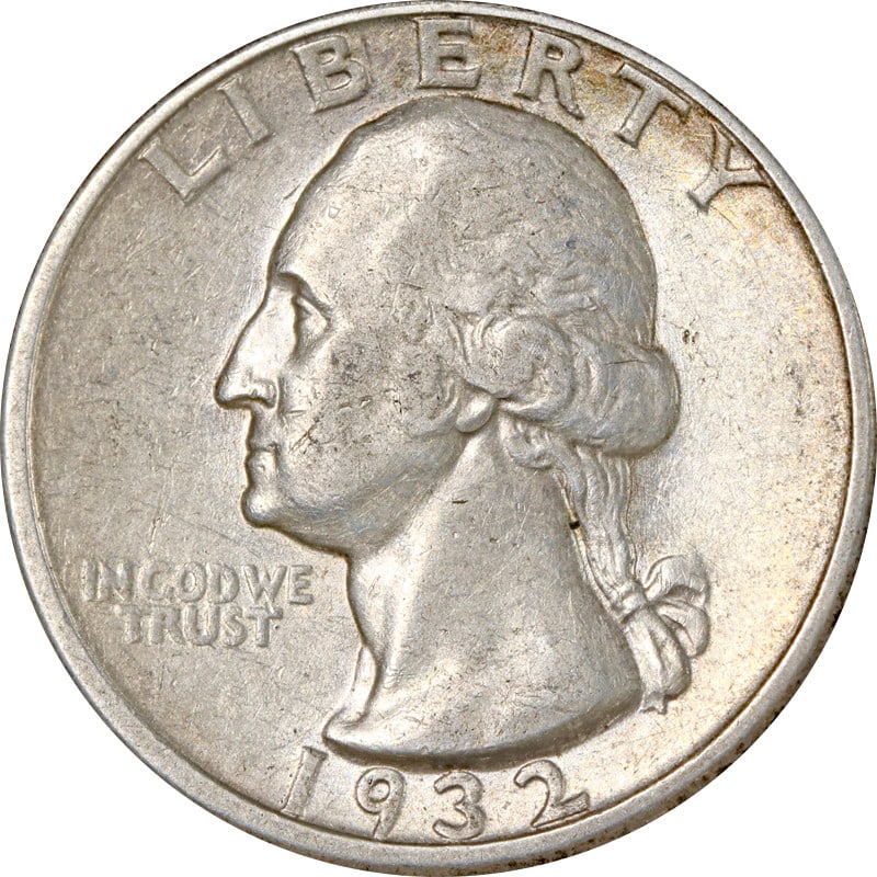 1932-D Silver Washington Quarter Key Date: 1932-D Silver Washington Quarter Key Date This 1932-D Washington Quarter is a key date coin composed of silver with a fineness of 0.9. Issued in 1932 at the Denver mint, this circulated coin is from t