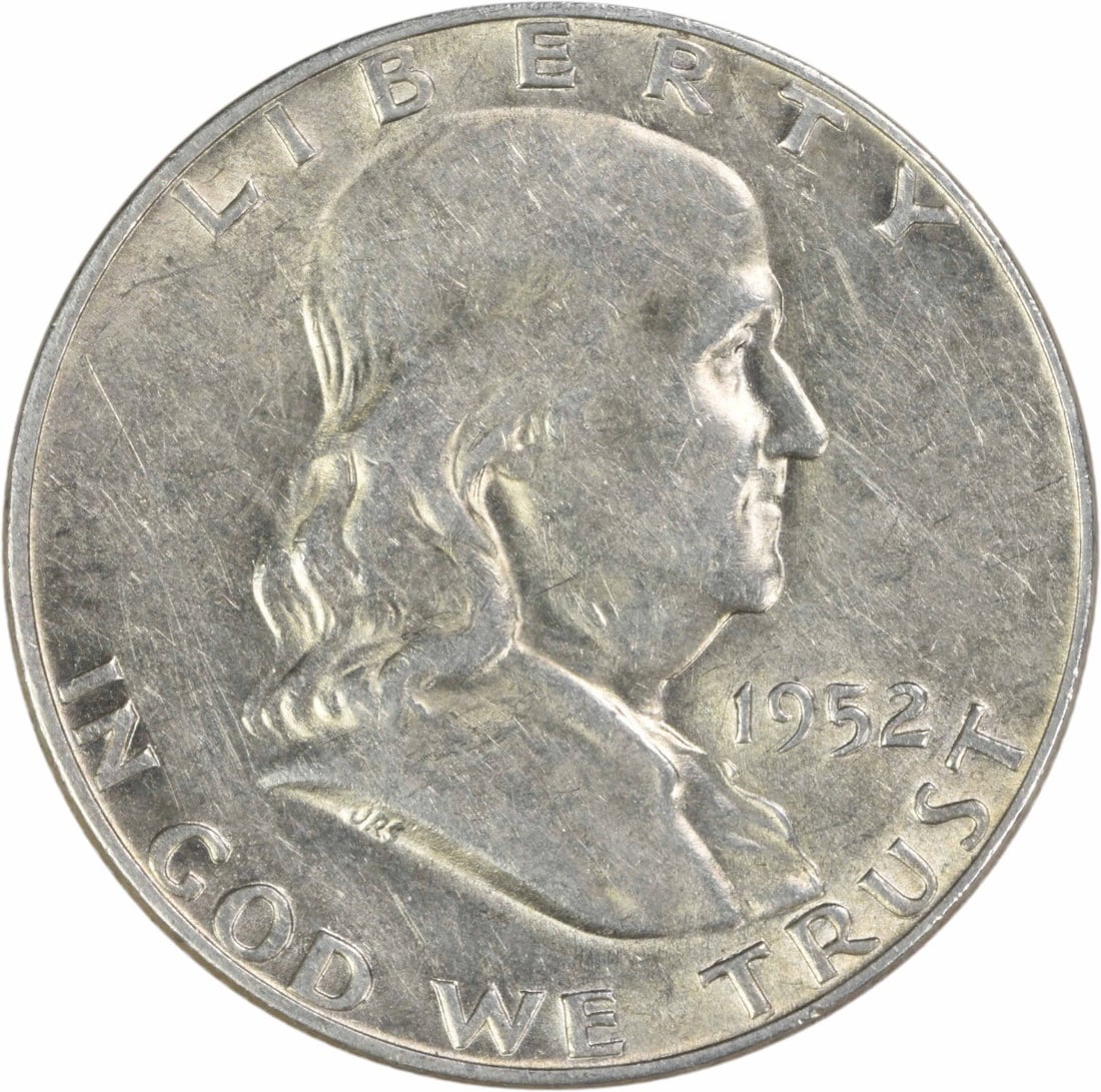 1952 Denver Franklin 50 Cent Silver Coin About Uncirculated Uncertified (1 of 2)