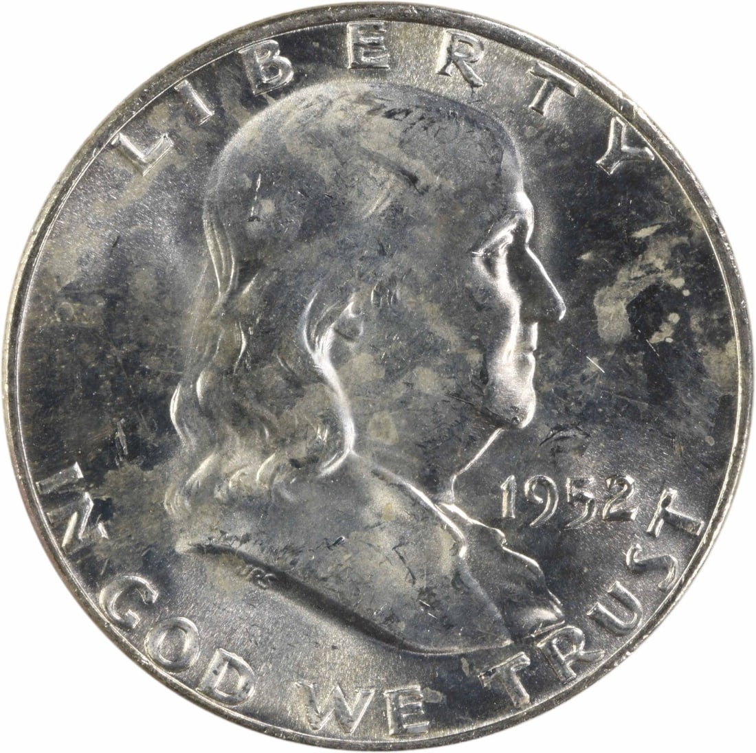 Uncirculated 1952 D Silver Franklin Half Dollar Choice BU Uncertified (1 of 2)