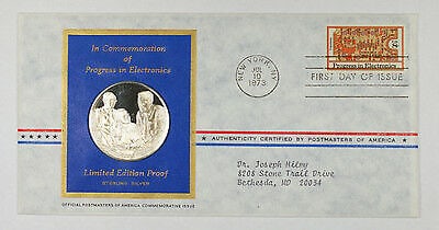 Progress in Electronics 1973 Sterling Silver Commemorative Medal by Franklin Mint (1 of 3)