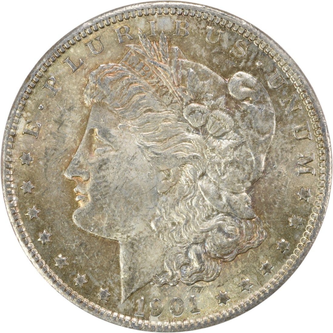 1901 New Orleans Morgan Dollar AU Grade 90 Percent Silver Uncertified Coin: 1901 New Orleans Morgan Dollar AU Grade 90 Percent Silver Uncertified Coin This 1901-O Morgan Silver Dollar was minted in New Orleans and features a composition of 90% silver and 10% copper. Designed 