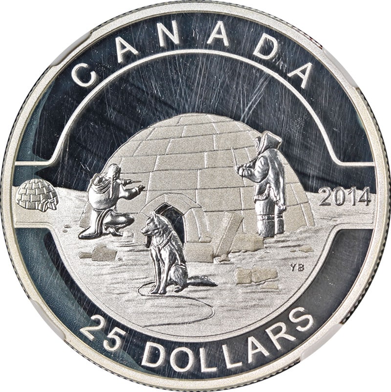 2014 Canada Igloo Silver $25 NGC PF70 Ultra Cameo Early Releases (1 of 4)