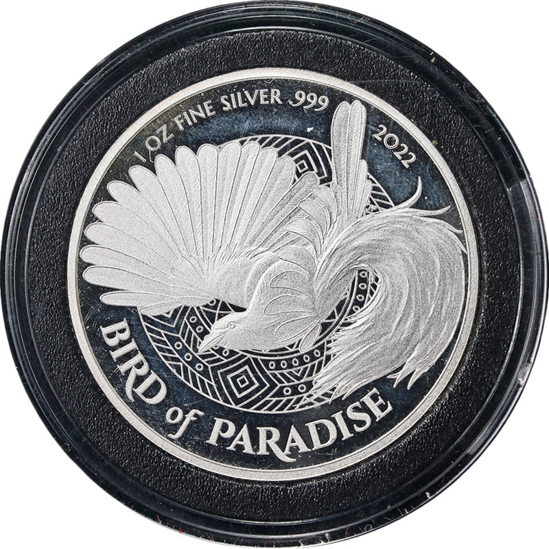 Papua New Guinea 2022 Bird of Paradise 1 Kina Silver Coin (1 of 2)