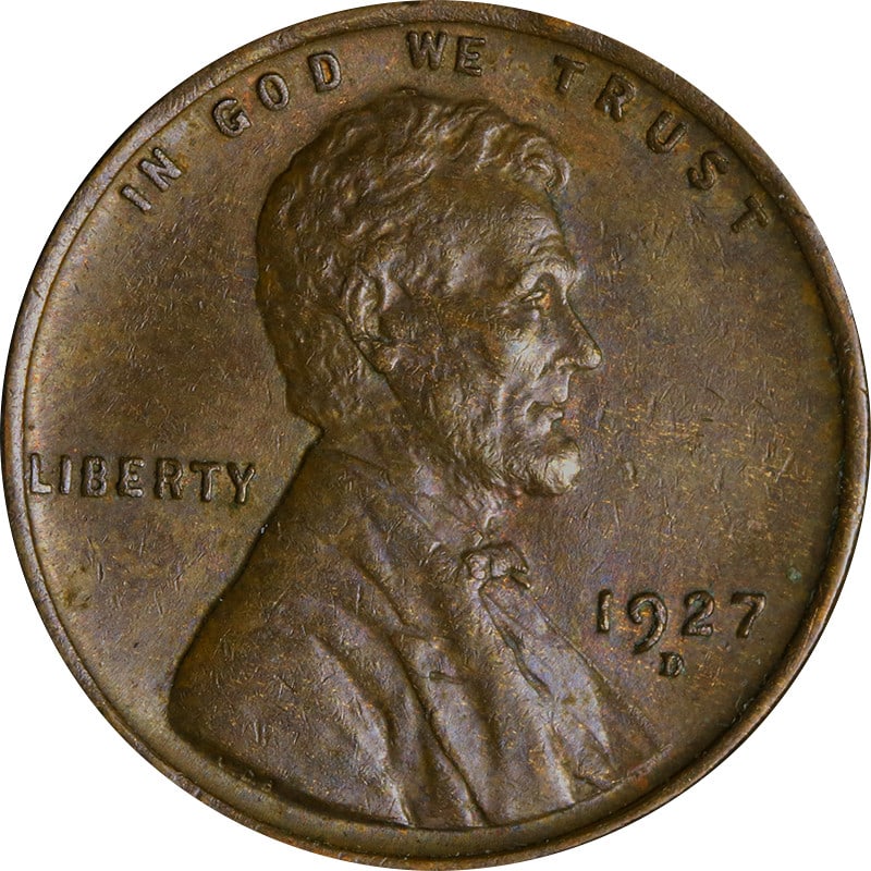1927-D Lincoln Cent Copper Coin Circulated Vintage: 1927-D Lincoln Cent Copper Coin Circulated Vintage This 1927-D Lincoln Cent is a classic piece of American numismatics, featuring a copper composition. The coin is classified as circulated, indicating