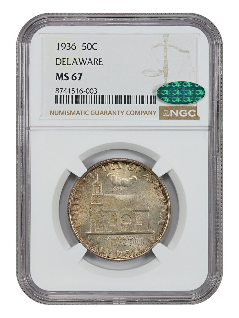 1936 Delaware 50C NGC CAC MS67 Silver Commemorative (1 of 4)