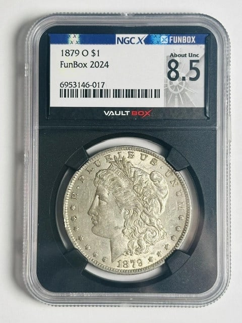 1879 New Orleans Morgan Dollar NGC AU Details Silver: 1879 New Orleans Morgan Dollar NGC AU Details Silver This 1879 Morgan Silver Dollar was minted in New Orleans and is certified by NGC with AU Details. Composed of silver, this pre-owned coin represent