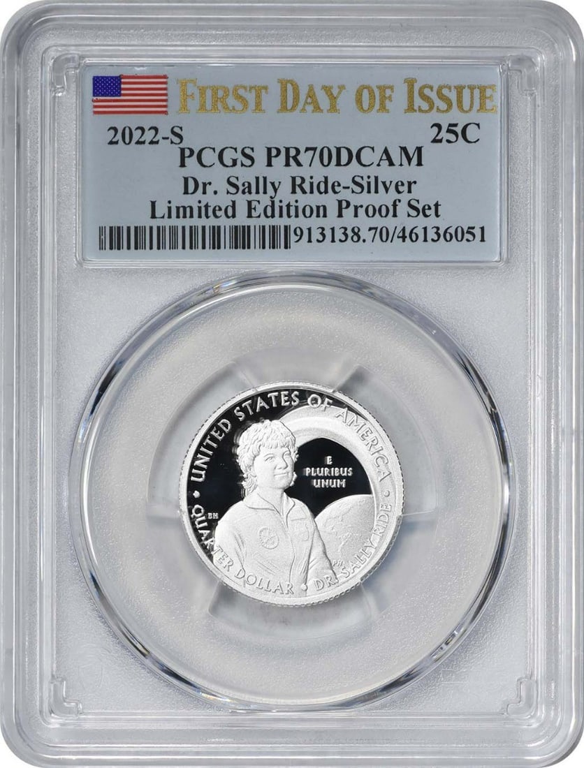 PCGS PR70DCAM 2022-S Sally Ride Silver Quarter (1 of 2)