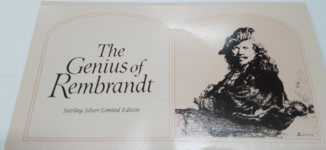 Sterling Silver Medal Rembrandt Raising the Cross Franklin Mint Proof in Card (1 of 5)