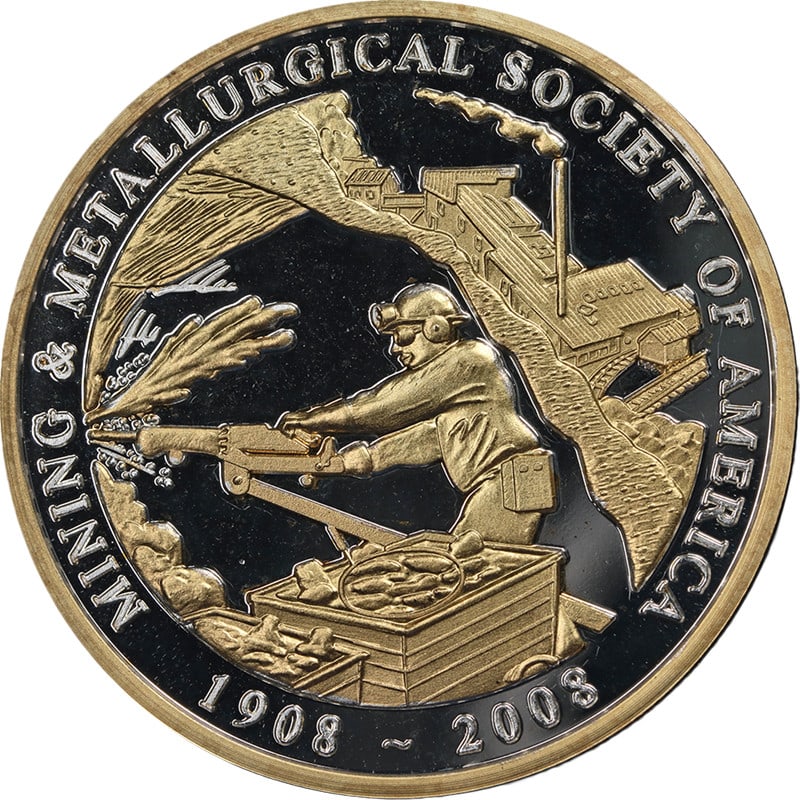 Alaska Mining Metallurgical Society 1 Ounce Gilt Silver Round (1 of 2)