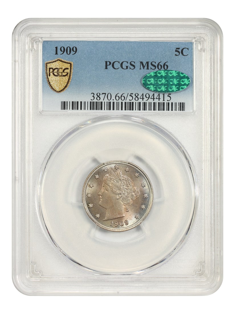 1909 Liberty Nickel PCGS CAC MS66 5C Philadelphia (1 of 5)